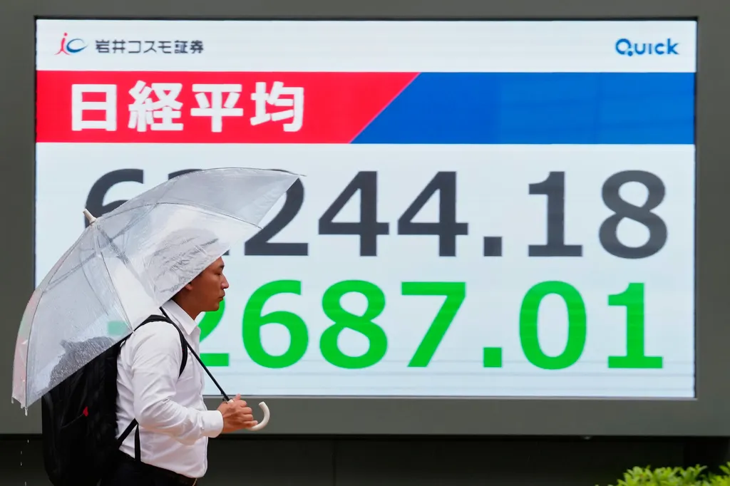 日經指數再次呈現重挫。（美聯社）