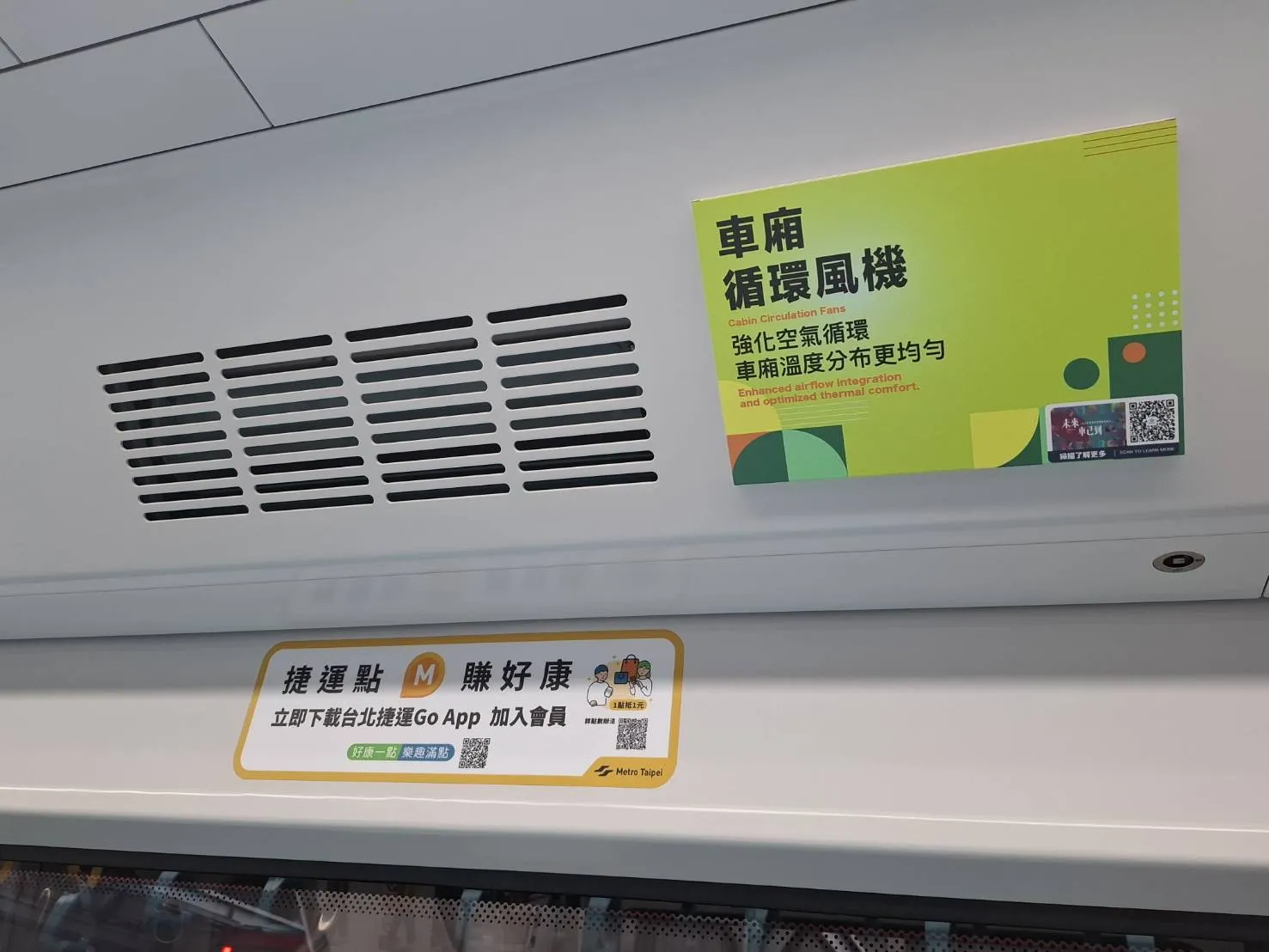 新的捷運車廂將有循環風機。（圖／取自台北市政府官網）