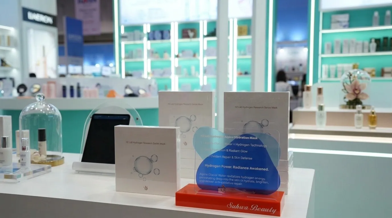 水映美H2 Lab Hydrogen Research Series Mask採雙艙分離設計，將膜布與精華液分開保存，使用前再按壓混合。（圖/水映美提供）