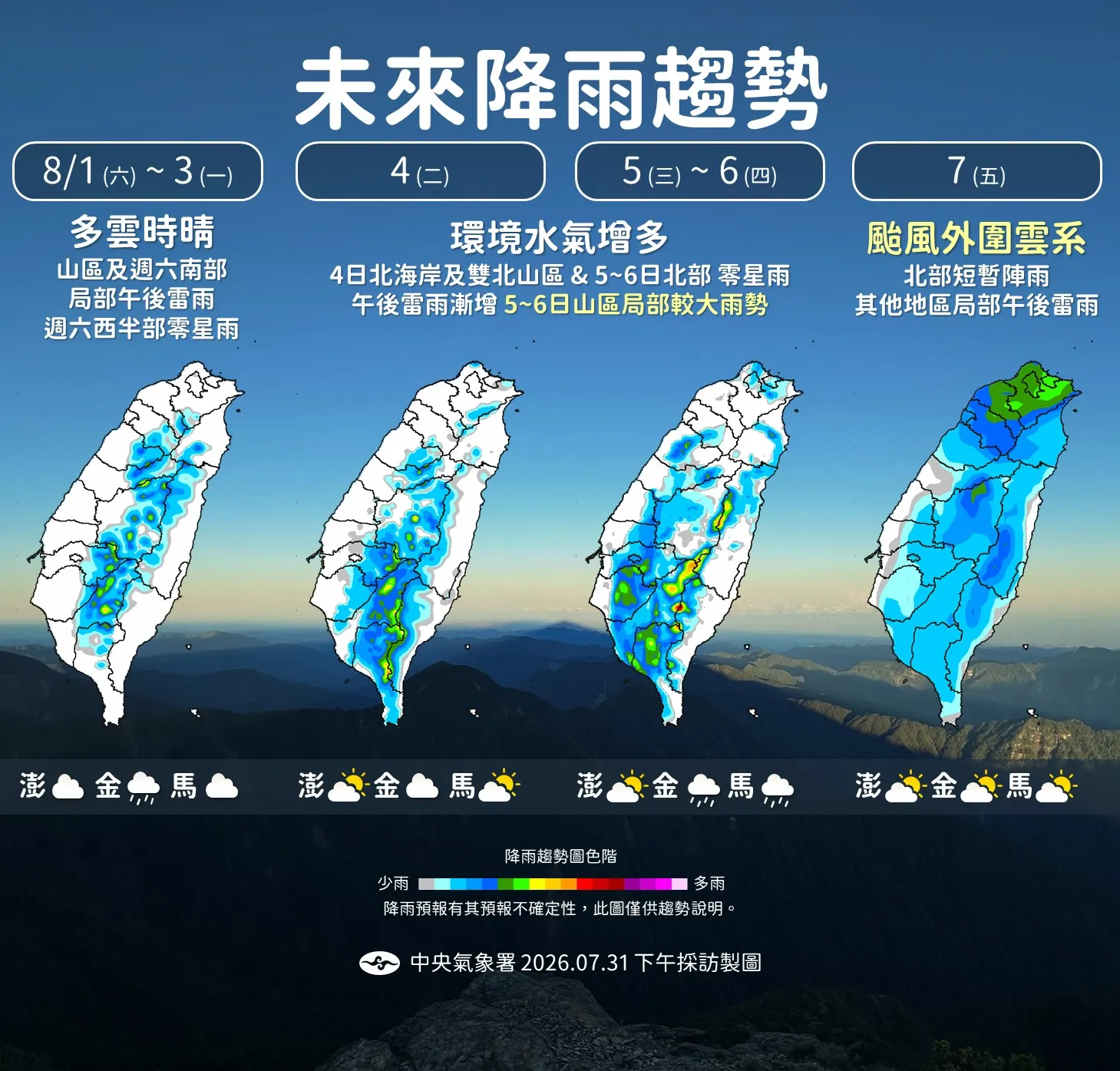 未來降雨趨勢。（圖／氣象署提供）