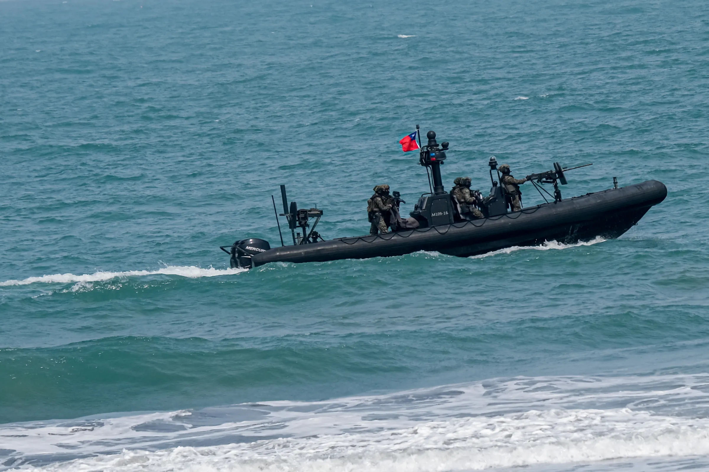 20260808-海軍「漢光42號演習實兵演練」媒體邀訪活動於8日進行，圖為M109突擊艇。（劉偉宏攝）