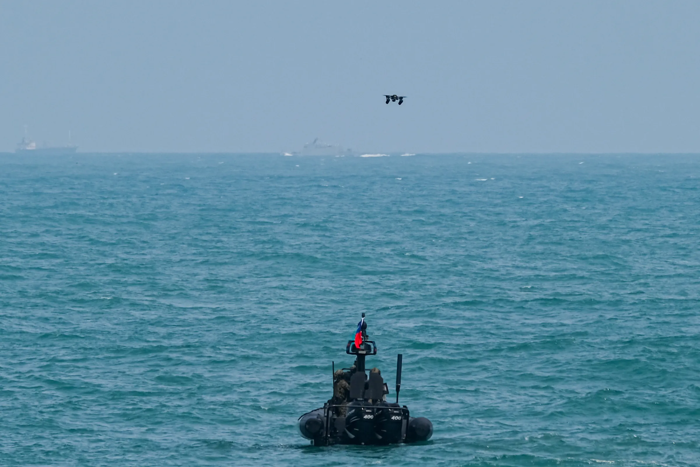 20260808-海軍「漢光42號演習實兵演練」媒體邀訪活動於8日進行，圖為監偵型無人機。（劉偉宏攝）