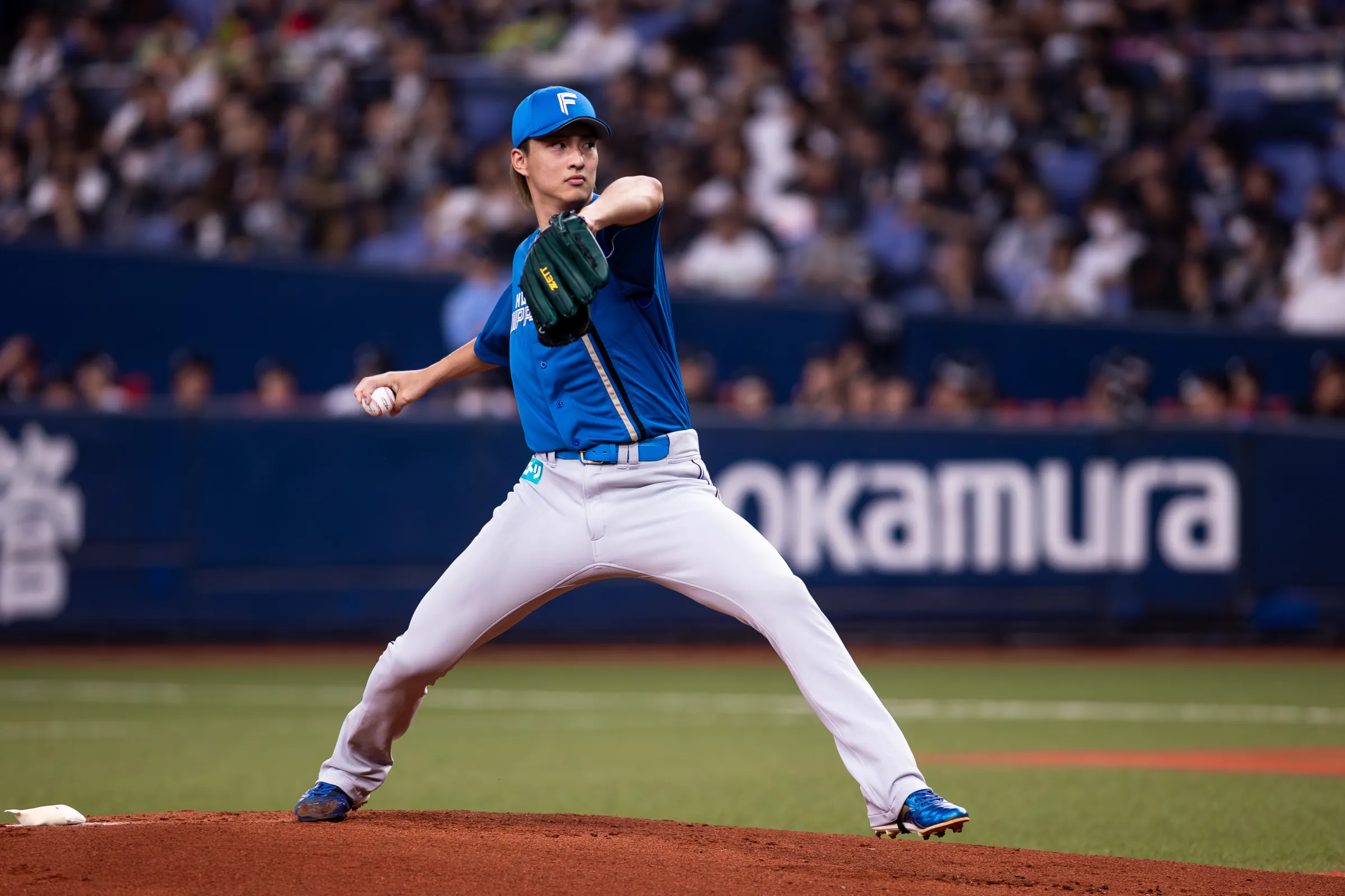 日本ハム先発の達孝太は、4回までオリックス打線を無安打に抑える好投を見せた。（写真／丁勤紜撮影）