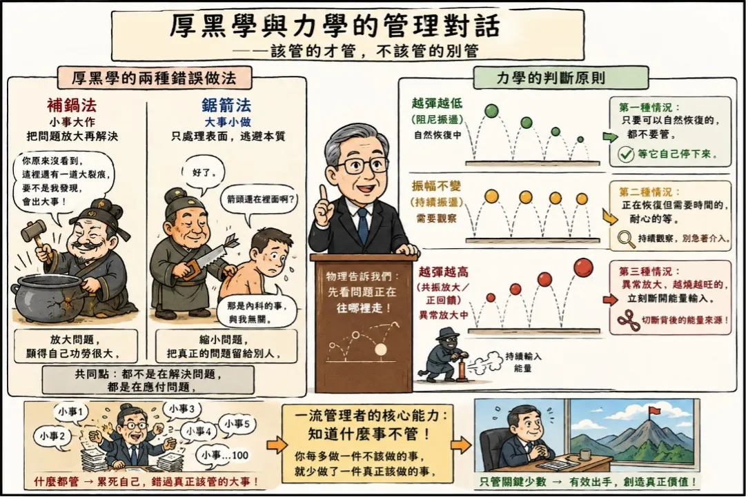圖一：中國官場厚黑學與力學的管理對話。（張慶瑞提供）