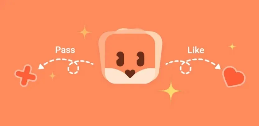 探探以「Like／Pass」快速篩選感興趣的對象，操作直覺，也降低認識新朋友的門檻。（圖／翻攝官網／Google Play）