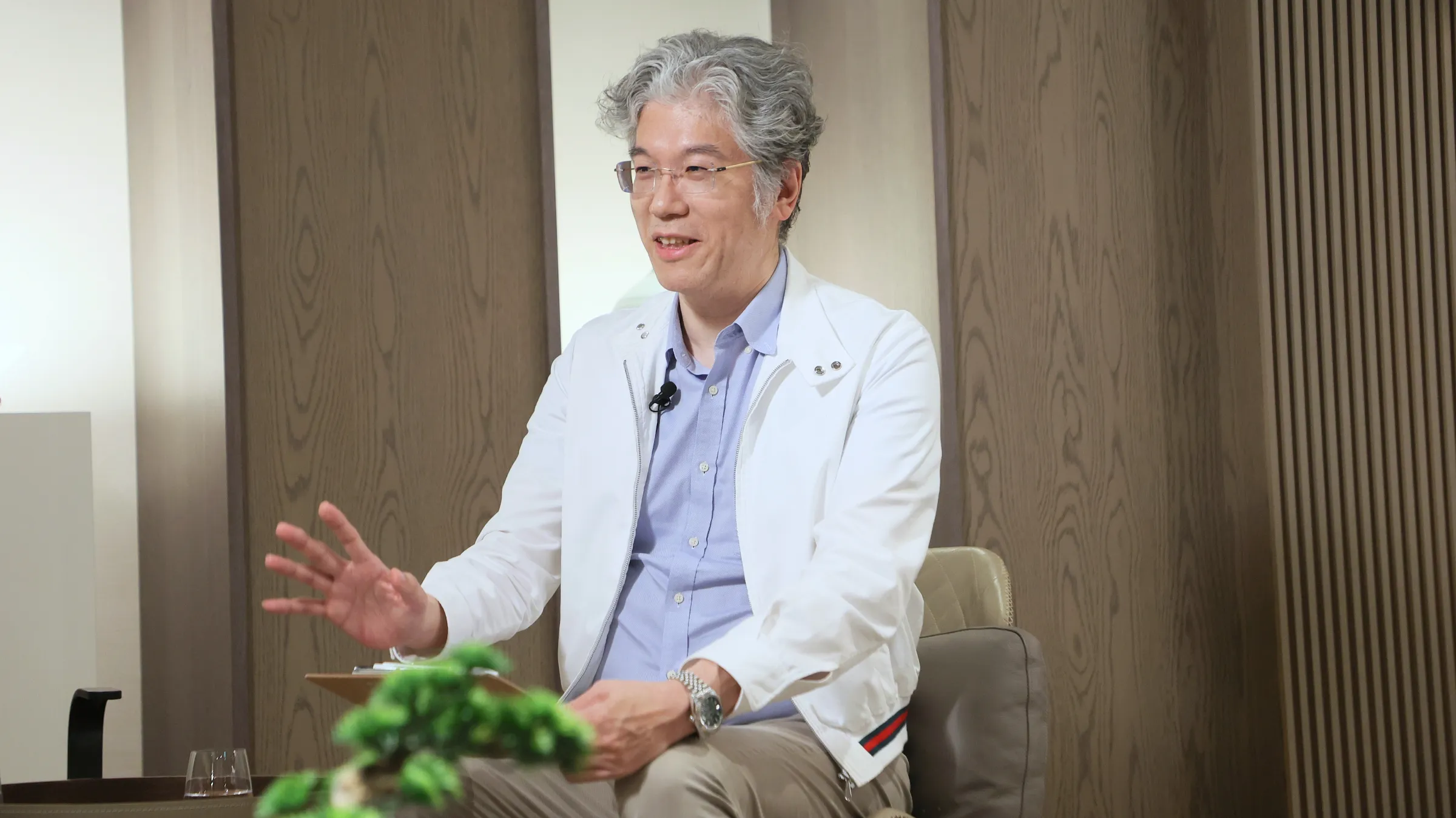 20260819-騰旭投資投資長程正樺（見圖）19日出席路怡珍主持的風傳媒「下班國際線」節目。（柯承惠攝）