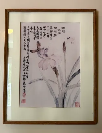 蔣夫人贈送羅斯福夫人的兩幅畫作，如今仍展示在莊園裡面。（作者提供）