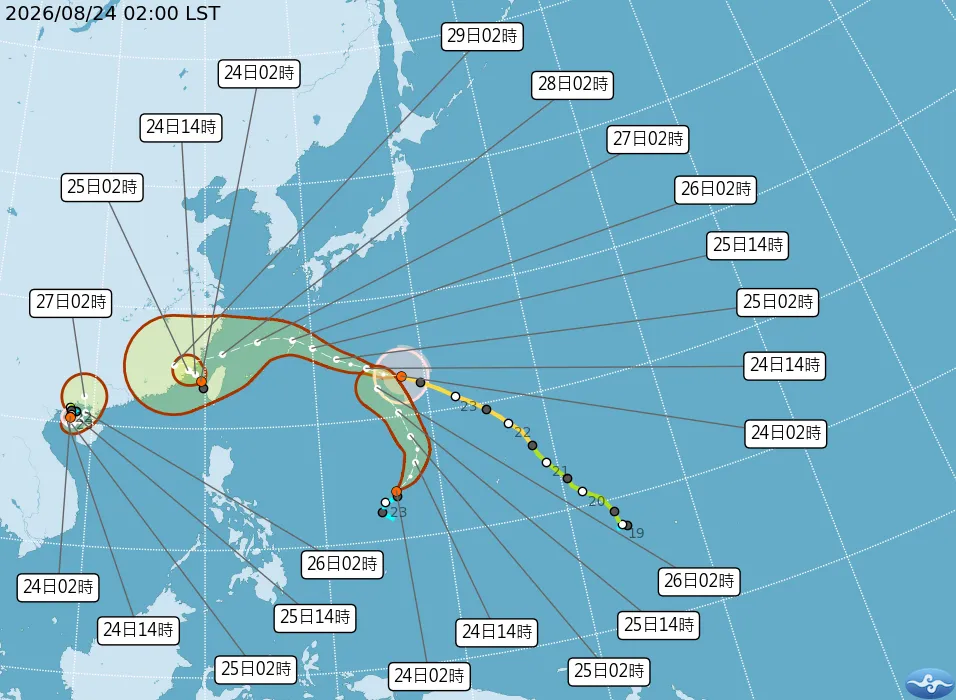沙德爾颱風最新路徑。（圖／翻攝自氣象署官網）