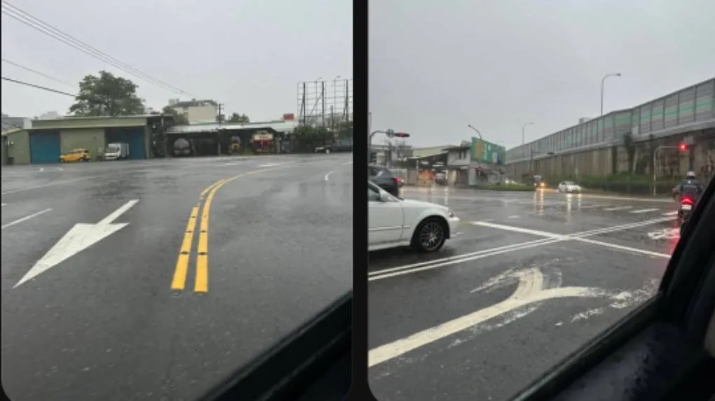 圖說：有網友貼出路況圖，稱以前逢雨必淹的本館路居然沒淹水，蠻強的！！（圖/徐炳文翻攝）