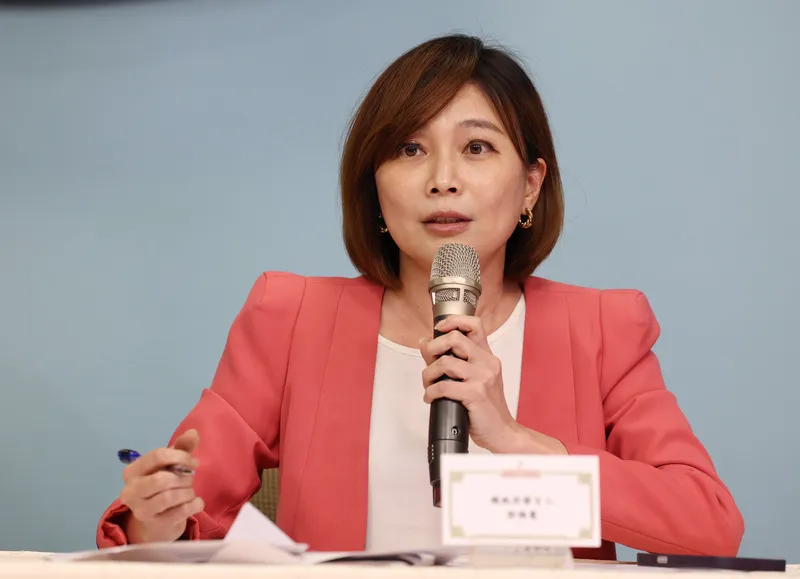 Presidential Office Spokesperson Karen Kuo at a press briefing in Taipei. (CNA)