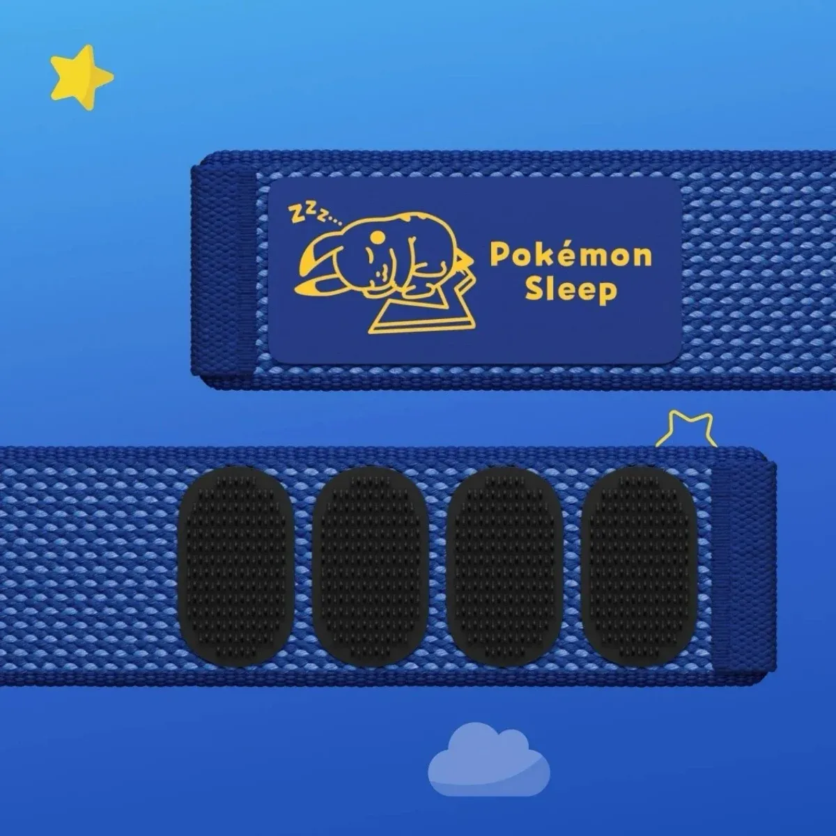 Google推出Fitbit Air Pokémon Sleep特別版，12公克無螢幕手環印上熟睡皮卡丘，睡眠數據還能同步遊戲，9月15日海外上市，台灣目前尚未引進。（圖／翻攝自Google）