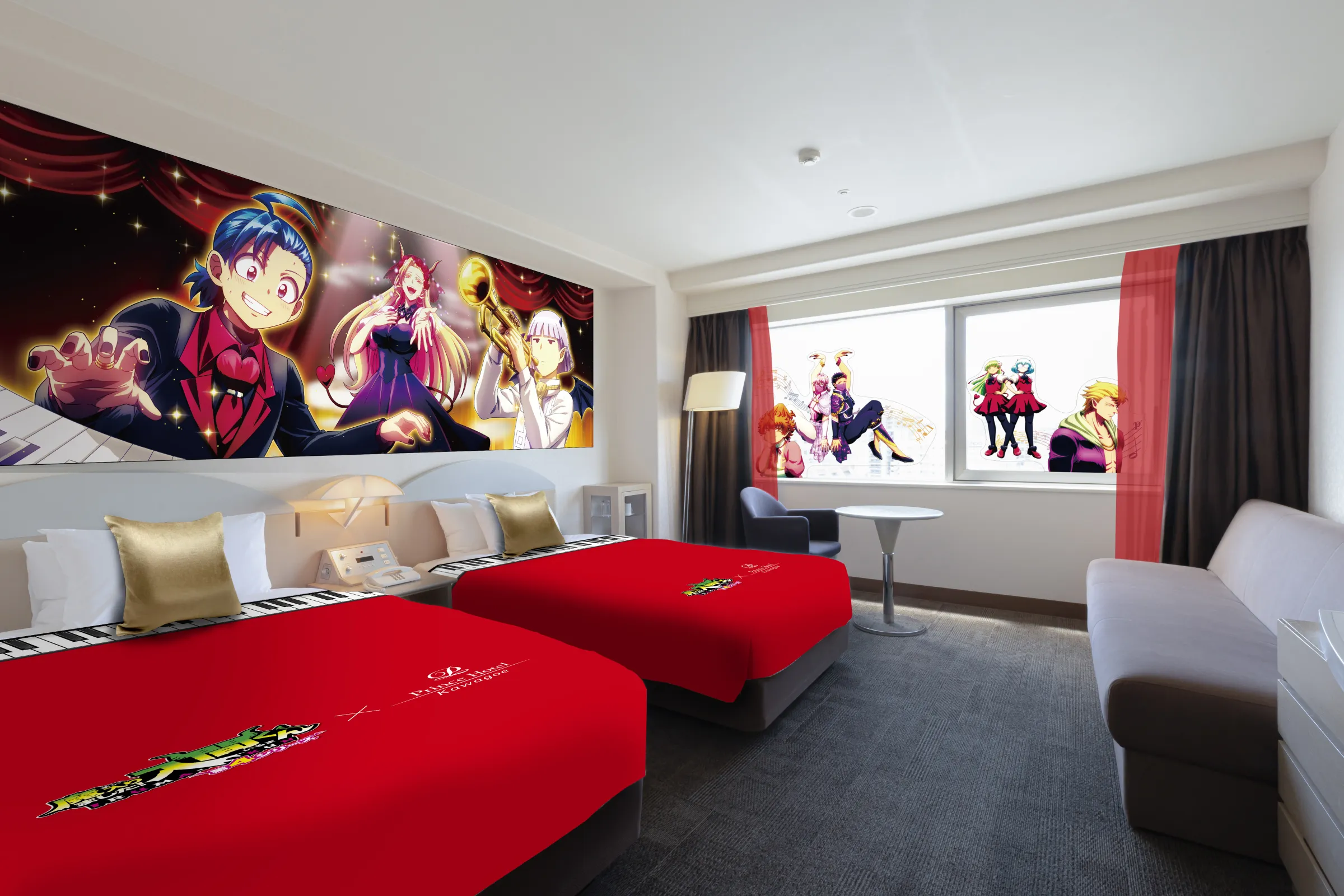 新宿プリンスホテルは8月27日、描き下ろしイラストの扉装飾などを施し、すでに9月分予約の約7割が埋まる人気を集めるアニメ『魔入りました！入間くん』の1日1室限定コンセプトルームをメディアに公開した。新宿プリンスホテル