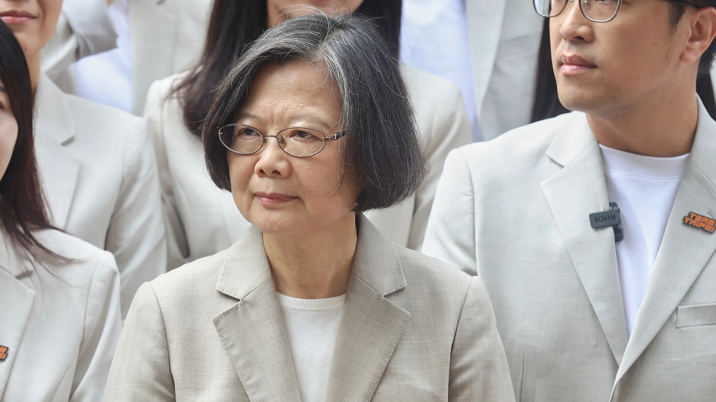 20260902-前總統蔡英文（ 見圖）2日陪同民進黨台北市長參選人沈伯洋登記參選。（柯承惠攝）