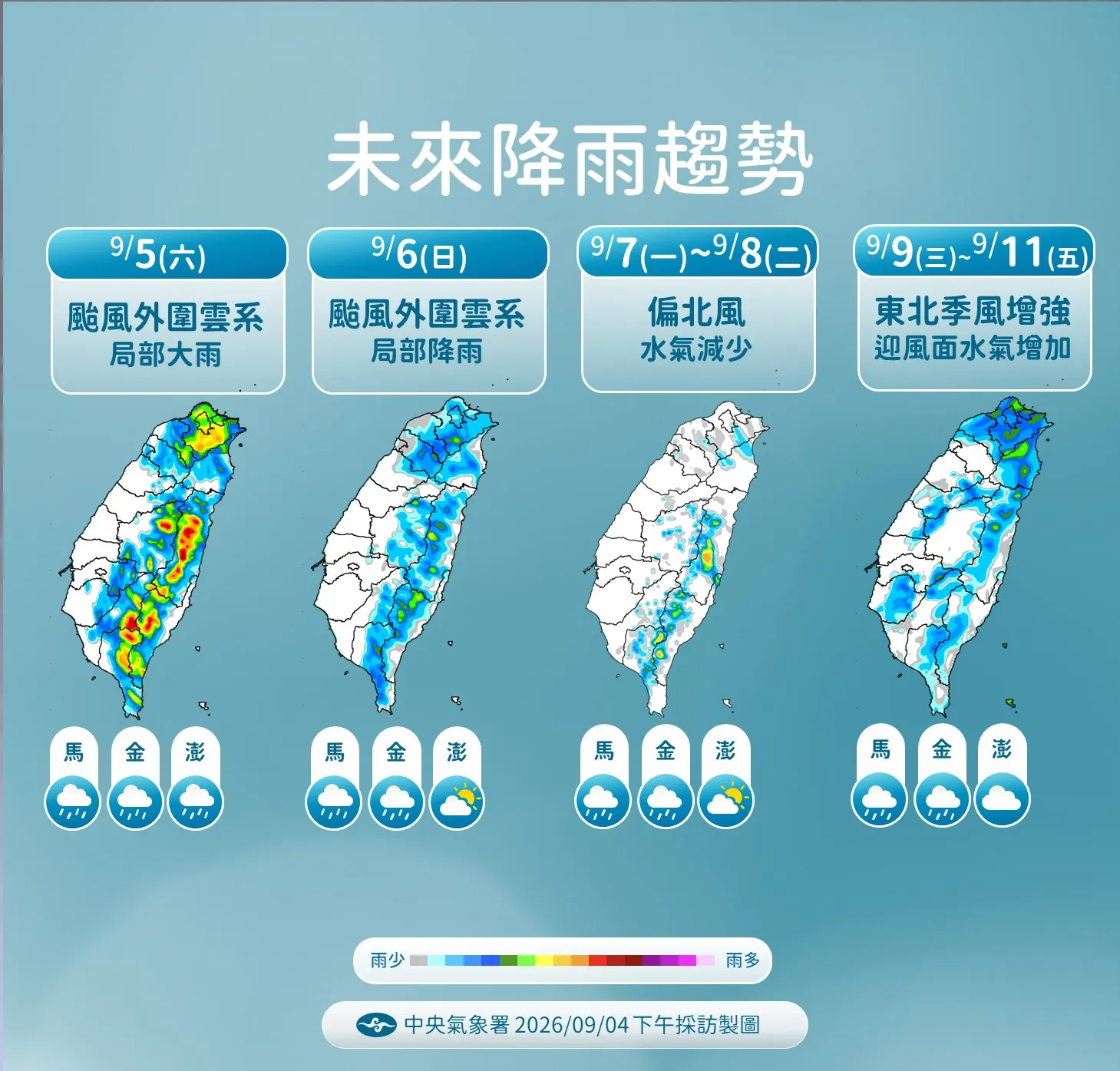 未來降雨趨勢。（圖／氣象署提供）