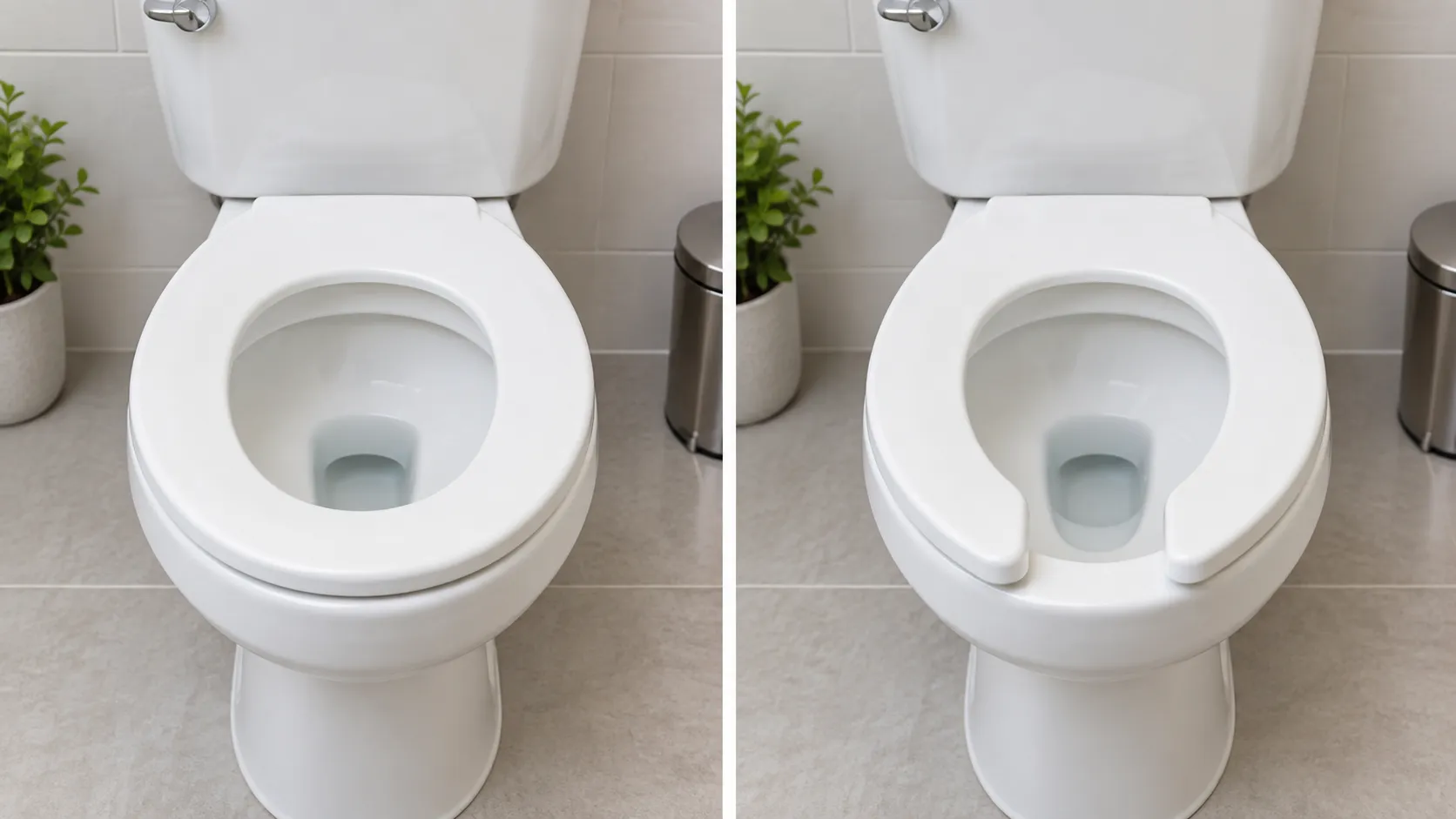馬桶座依外型可分為前開式（closed-front toilet seat）與封閉式（open-front toilet seat）。（示意圖／生成圖片）