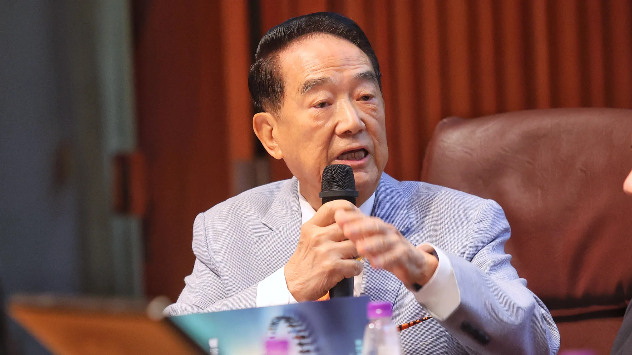 童子瑋氏は宋楚瑜氏（写真）を通じて、基隆の国民党寄り浮動層や中間層の好感を得たい考えだ（資料写真、柯承恵撮影）