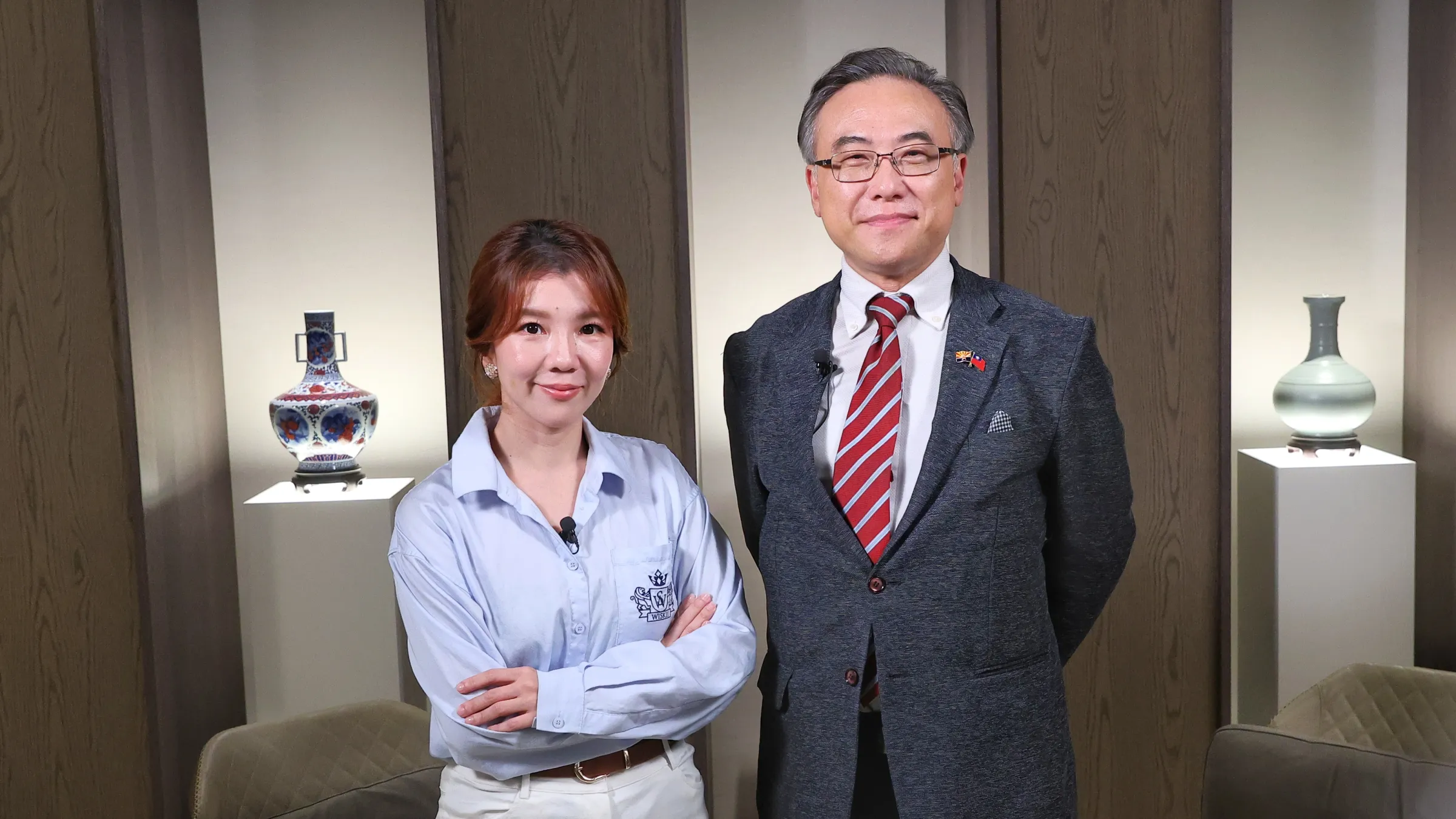 20260916-路怡珍《下班國際線》訪問美國亞利桑那州駐台貿易投資辦事處長徐竹先（右）。（顏麟宇攝）
