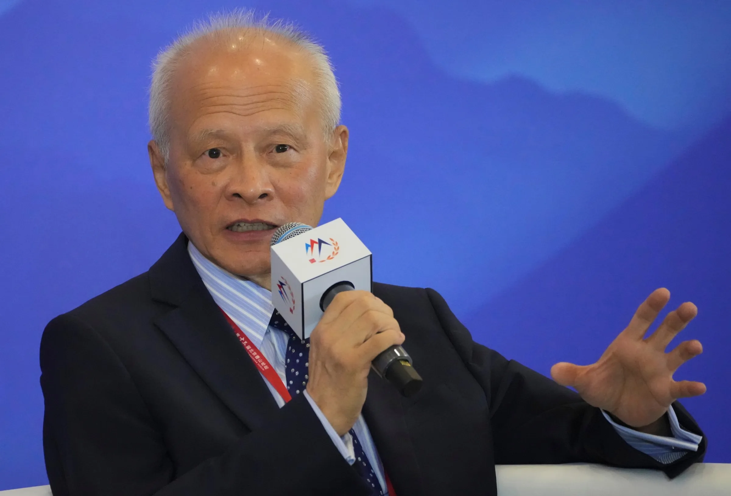 2026年9月15日，中國前駐美大使崔天凱在香山論壇發言。（美聯社）