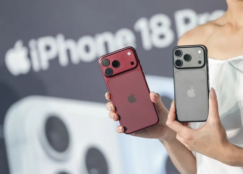 中華電信iPhone 18 Pro開賣（3） 中華電信18日在台北東區服務中心舉辦「iPhone 18 Pro系列新機首賣會」，模特兒現場展示iPhone新機。中央社記者裴禛攝115年9月18日