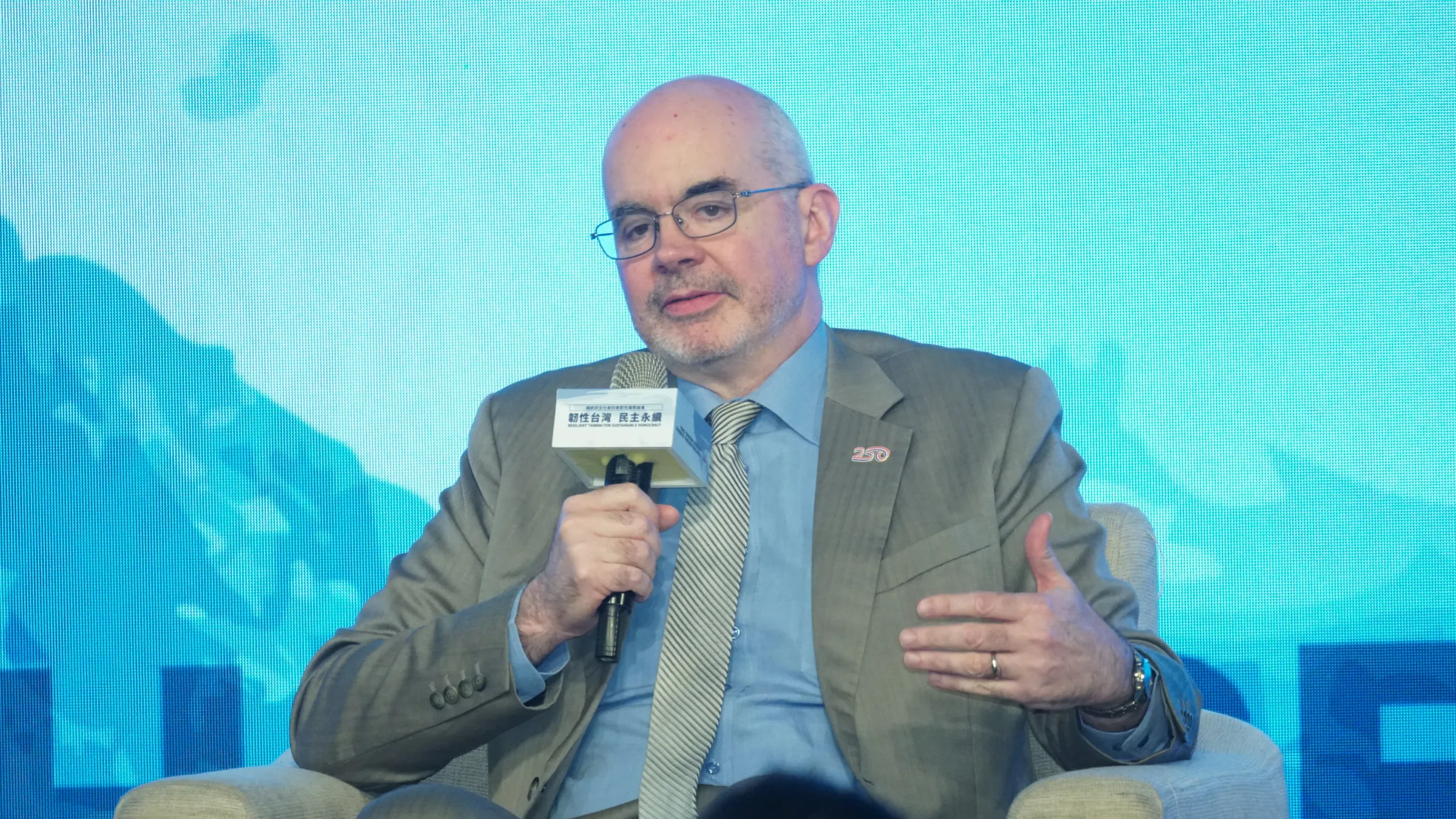 AIT Taipei Office Director Raymond Greene speaks at the 2026 Presidential Office forum on whole-of-society defense resilience in Taipei on September 19, 2026.