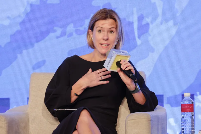 British Office Taipei Representative Ruth Bradley-Jones speaks on a panel at the Presidential Office resilience forum in Taipei on September 19, 2026.