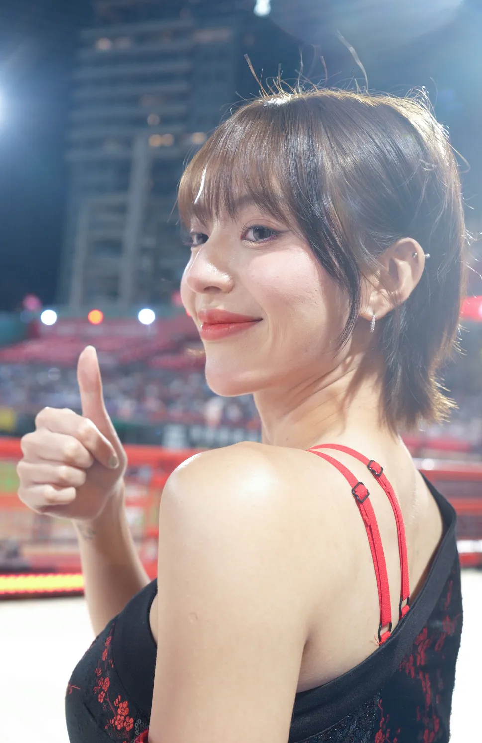 口水確定即將從小龍女畢業，不過10月1日補賽仍會出席應援，球迷還有機會進場向她告別。（圖／記者張一笙攝）