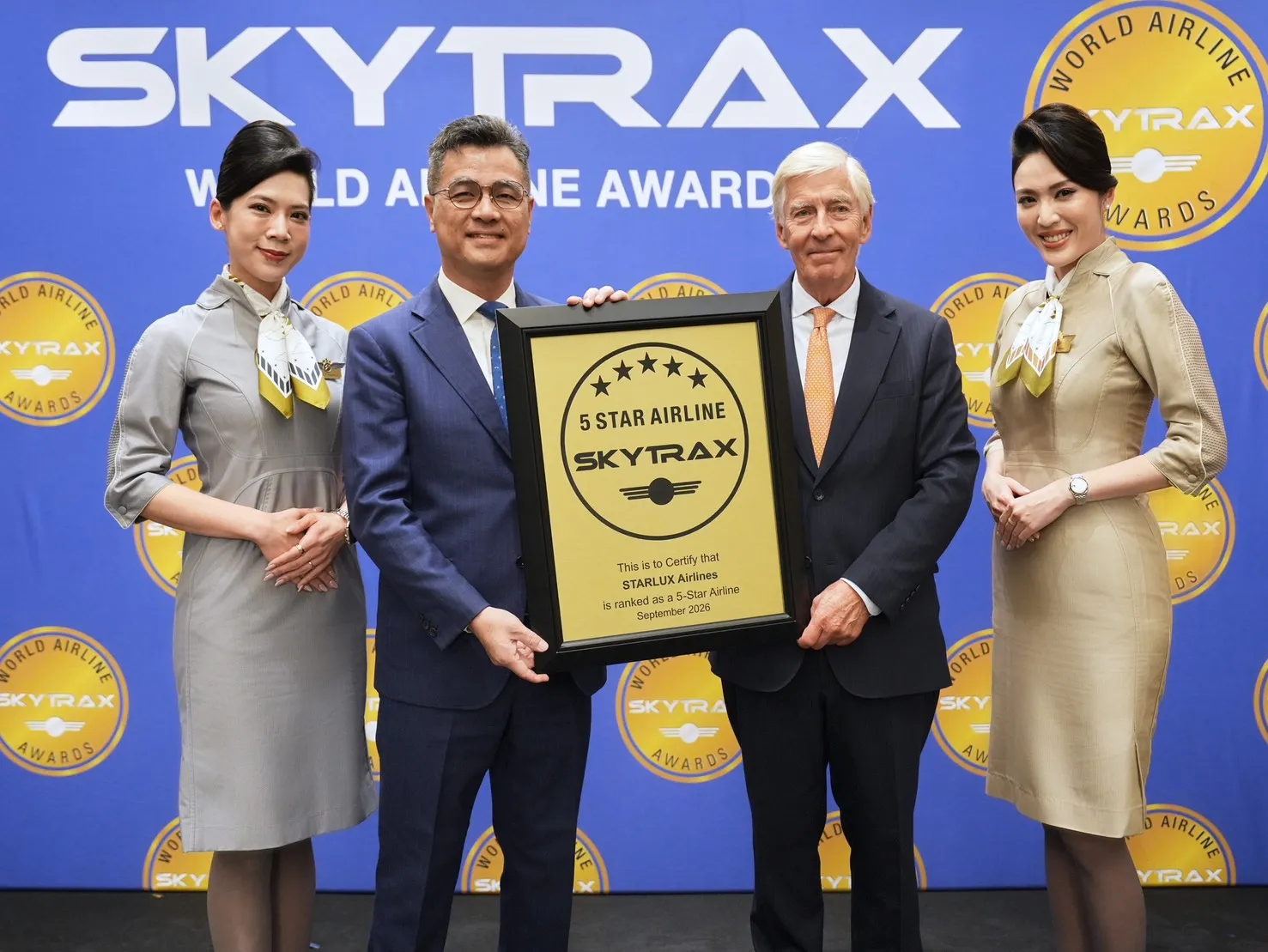 星宇航空執行長翟健華表示：「星宇航空能連續兩年獲得SKYTRAX五星航空認證實感榮幸，今年更進一步獲選為全球最整潔航空公司第一名。這不只是對星宇航空服務品質的肯定，更是對全體同仁長期堅持每一個細節的最大鼓勵。」(圖片提供：星宇航空)