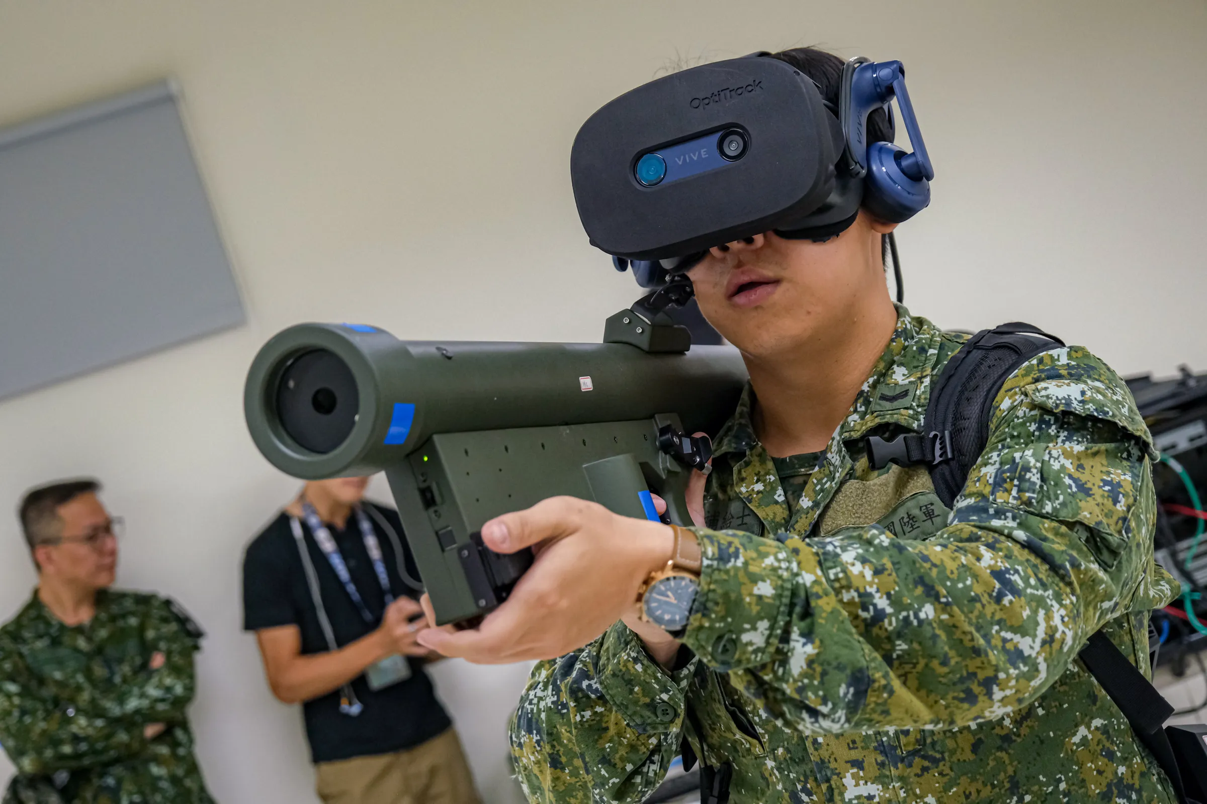 20260922-「海馬士及新式短程防空武器陳展」媒體邀訪活動於22日進行，圖為人攜式刺針飛彈系統模擬器。（劉偉宏攝）