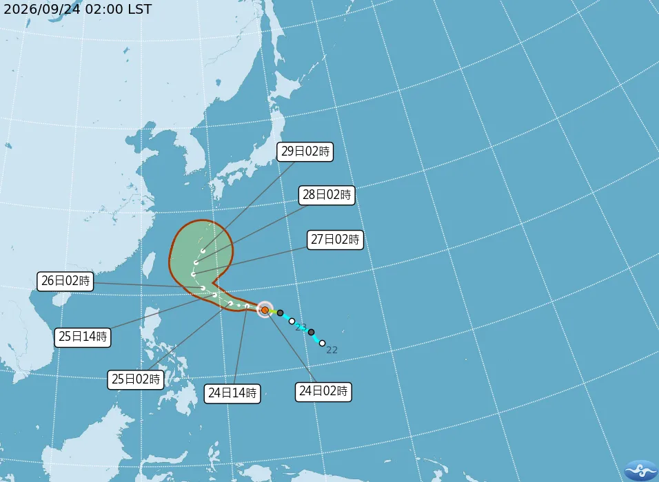 舒力基颱風最新路徑。（圖／取自氣象署官網）