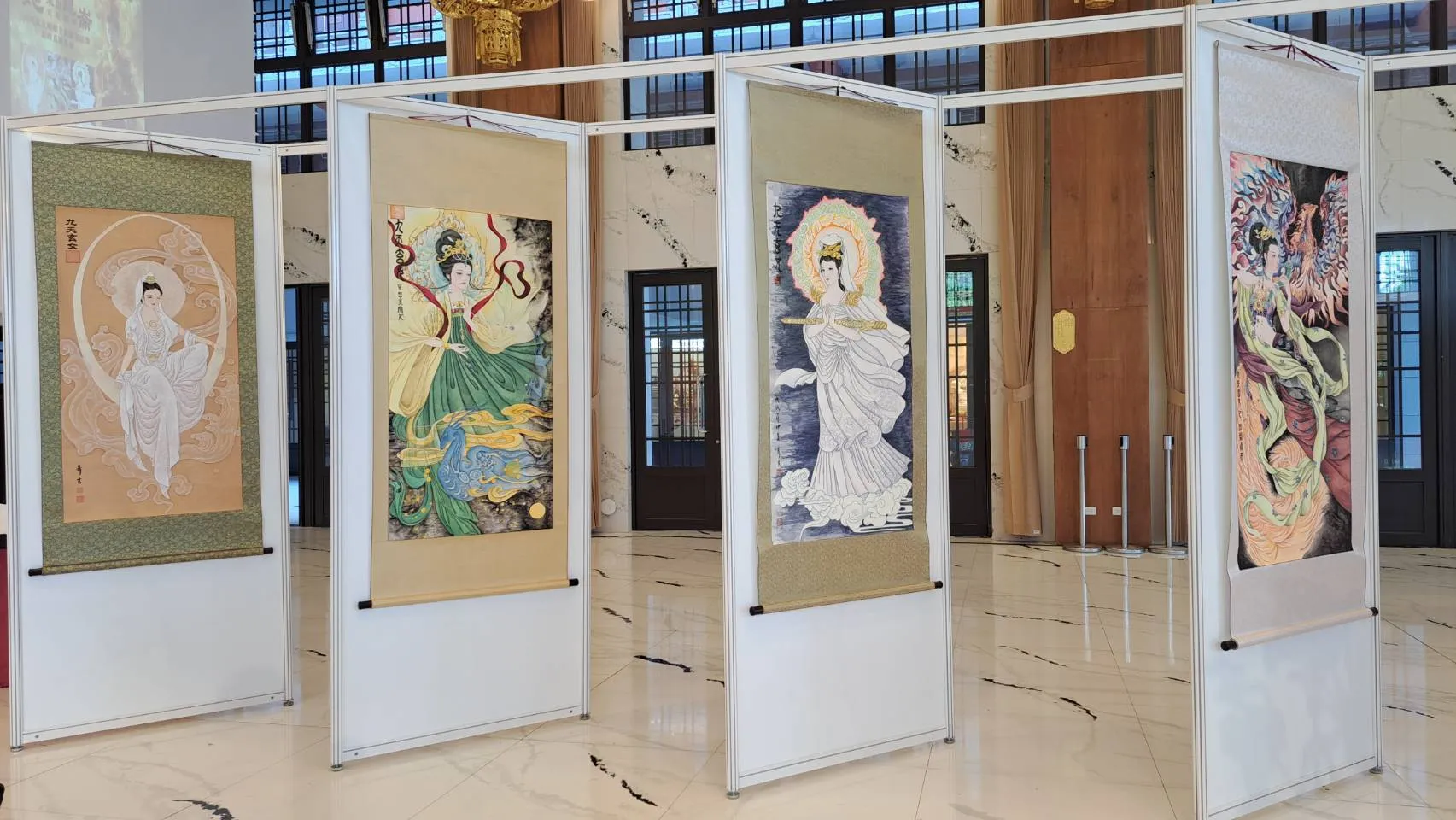 九幅九天玄女顯身法相真跡首度自哈爾濱完整來台展出。（圖／弗利思特文化事業提供）