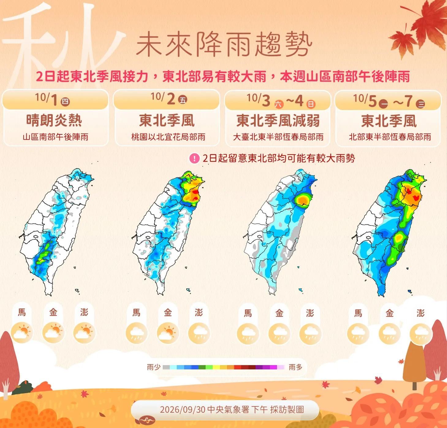 未來降雨趨勢。（圖／氣象署提供）