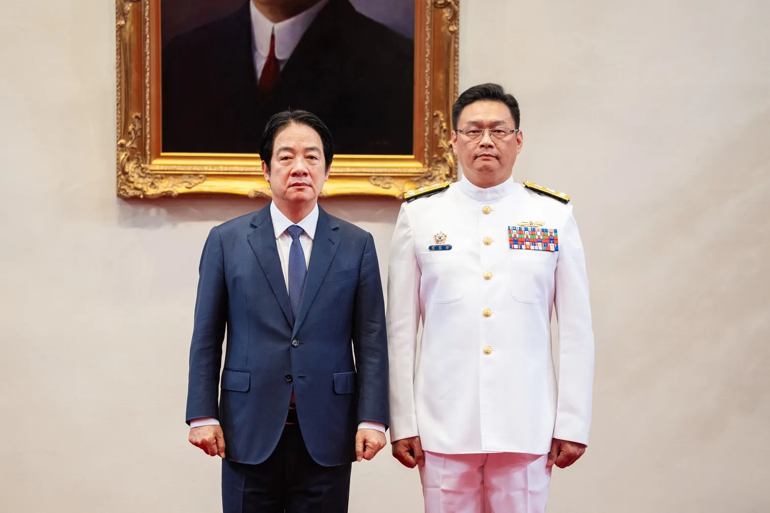 20261002-海巡署副署長原聖華（右）中將。（總統府提供）