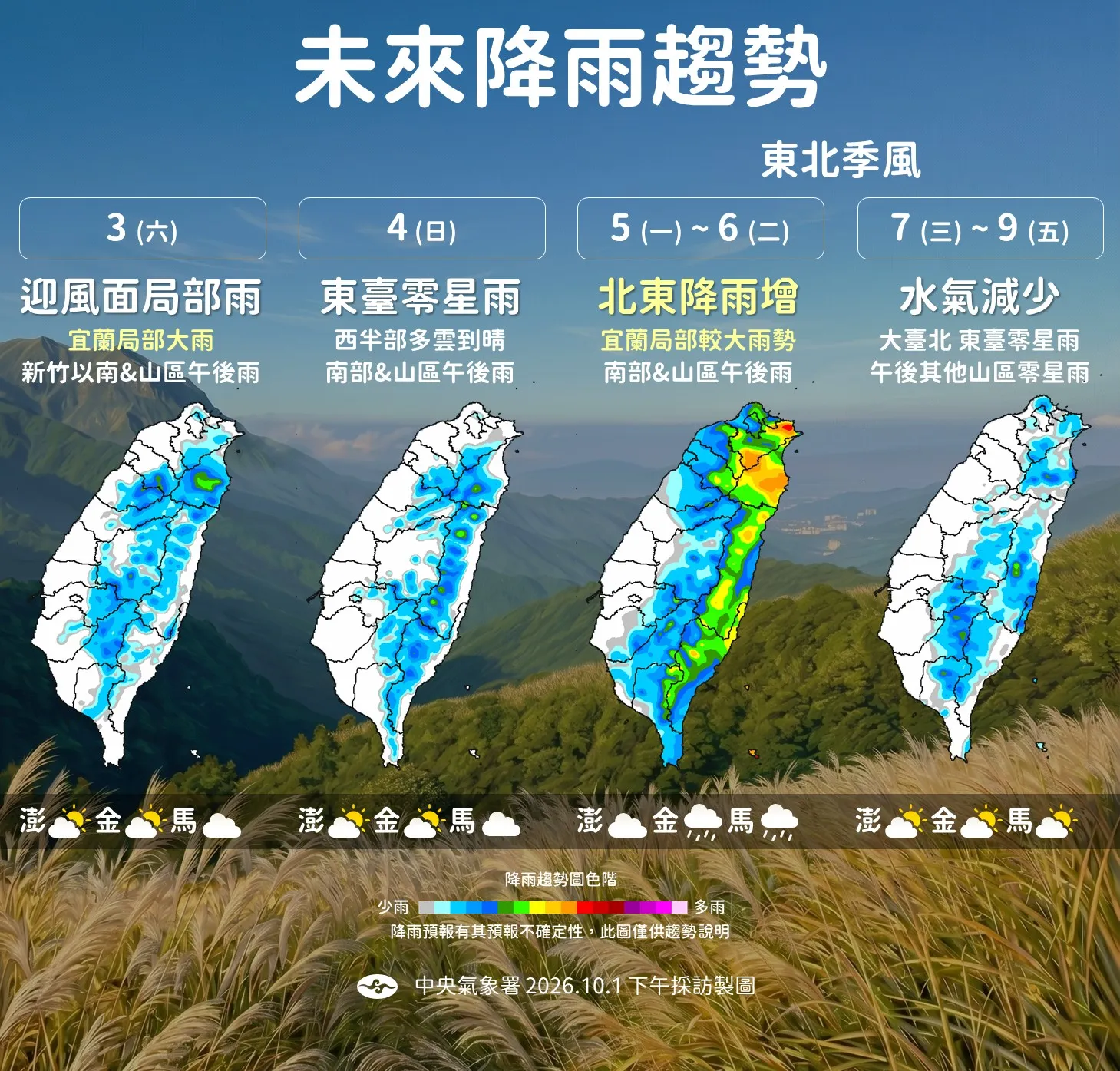 未來降雨趨勢。（圖／氣象署提供）