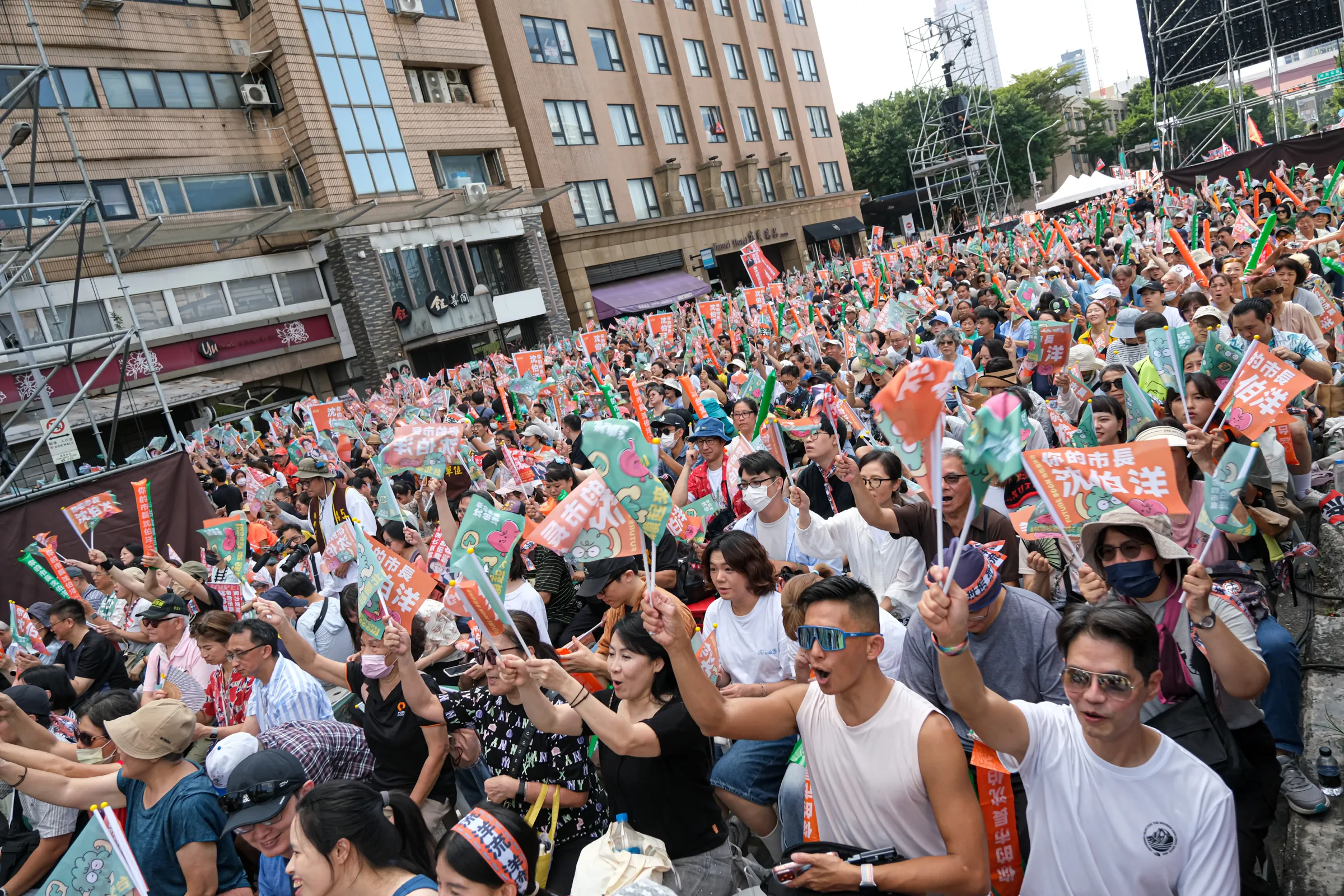 20261004-沈伯洋競選總部成立大會於4日舉行，圖為現場「洋流」支持者。（劉偉宏攝）