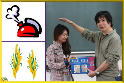 （左上）第一類知識：數學可以預測多少水、多久可燒開。（左下）第二類知識：澆了神水的稻穗長得比較高，統計可以證明與神水沒有關係。（右）統計也可以測心，預知公主會把綉球丟給誰。（作者提供）