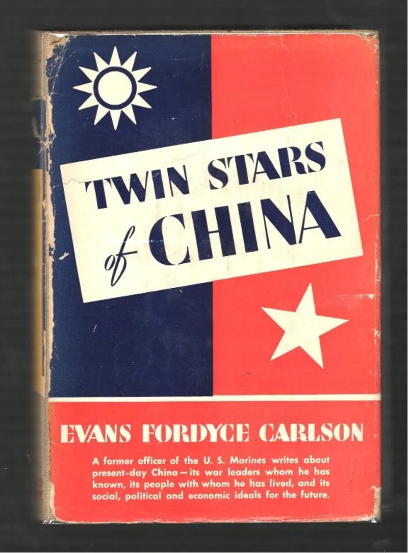 卡爾森的成名作品《中國的雙星》，鼓勵美國推動國共合作一同抗日。（許劍虹提供）