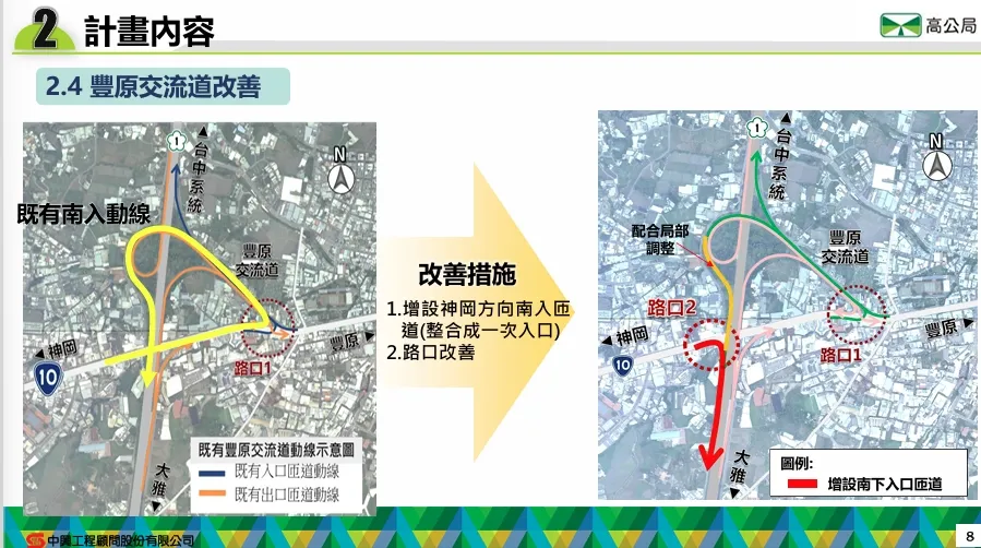 豐原交流道改善。(圖／取自高公局）