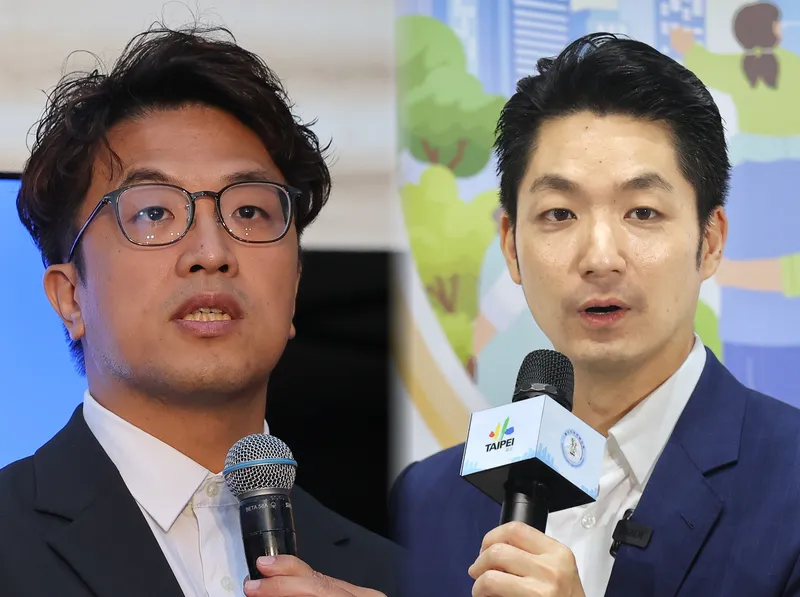 20261008-台北市長候選人沈伯洋（左，陳品佑攝）、蔣萬安（右，柯承惠攝）。（合成圖／風傳媒）