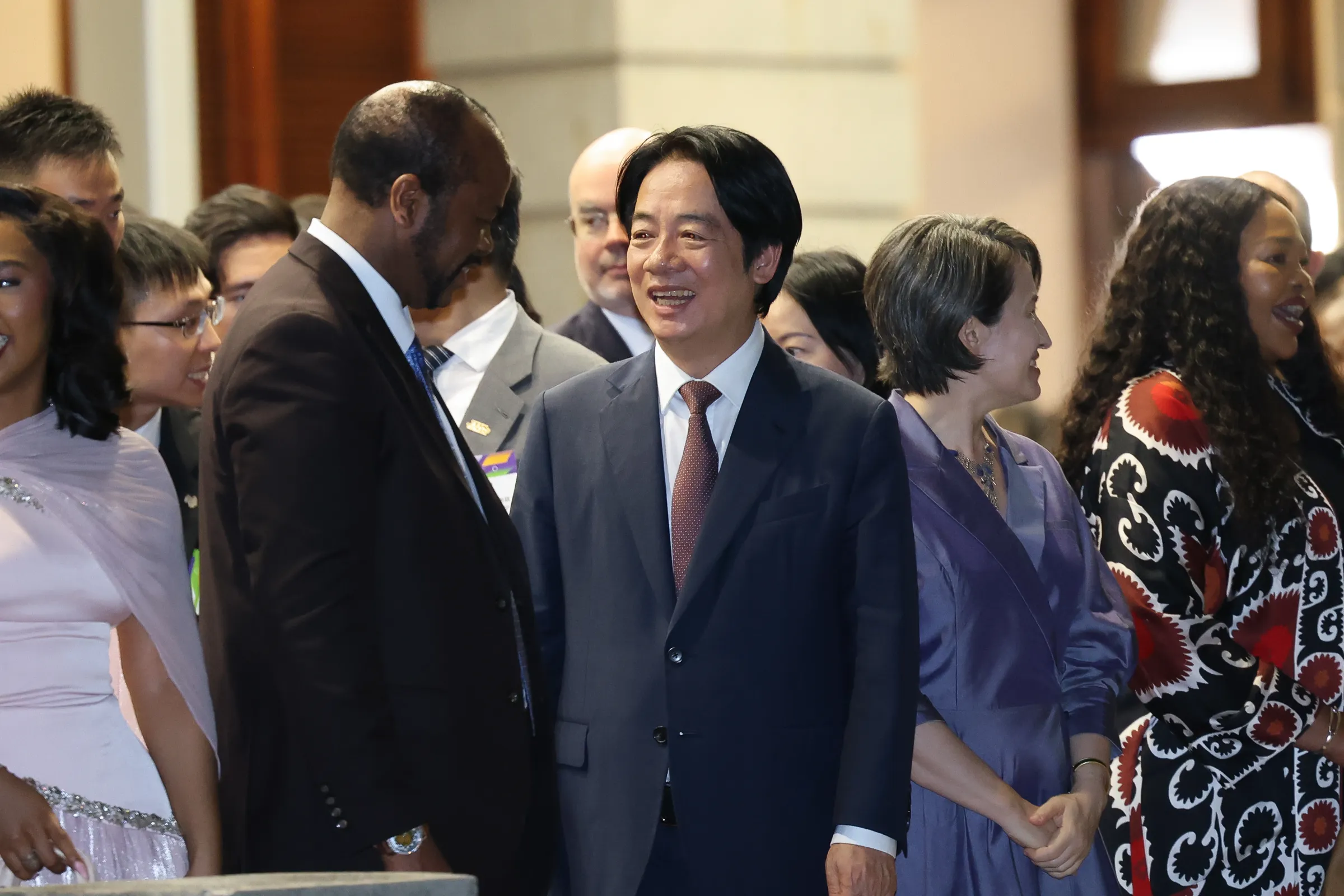 20261010-115年國慶酒會，總統賴清德與史瓦帝尼國王恩史瓦帝三世。（陳品佑攝）