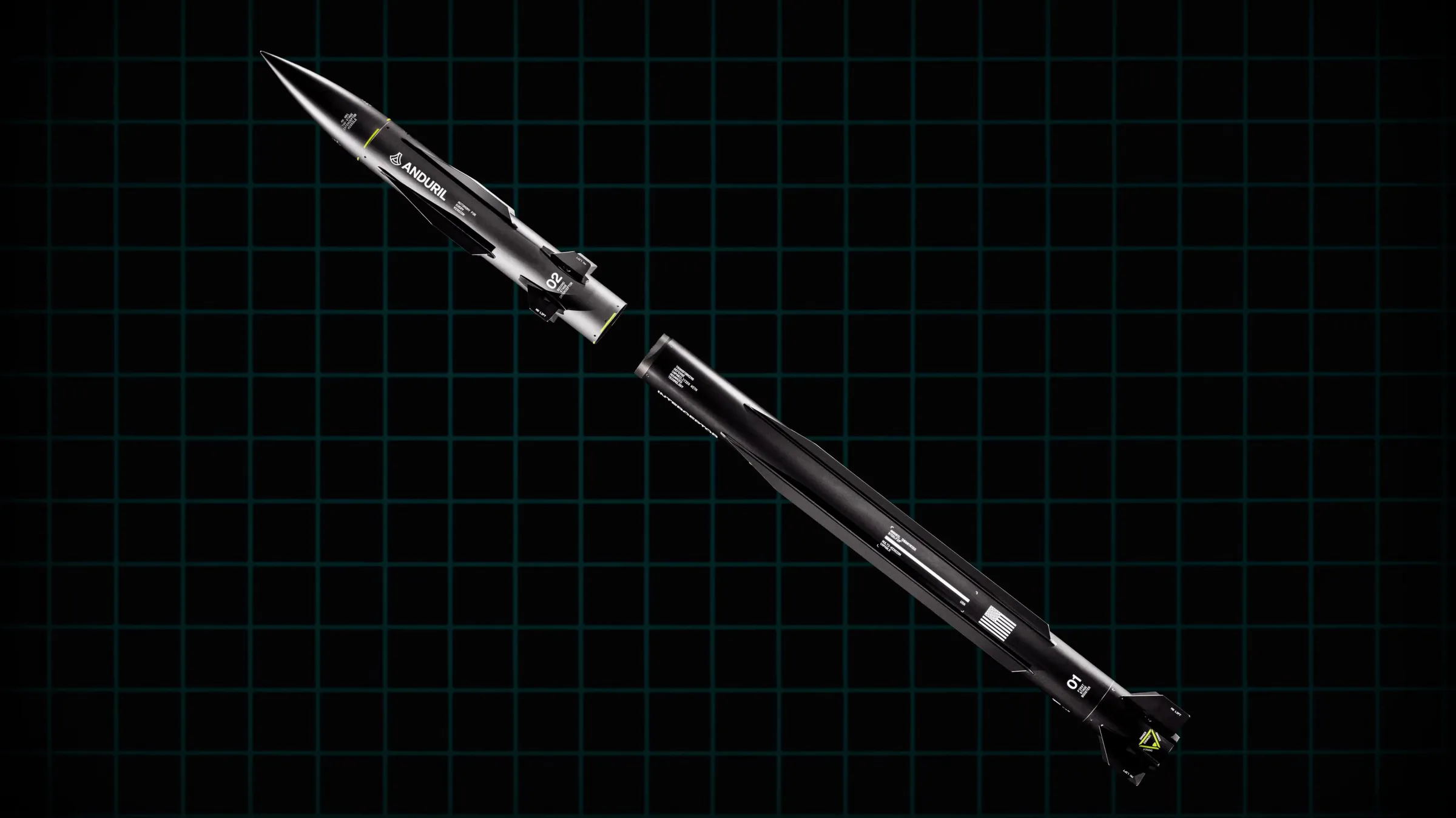 新創巨頭安杜里爾（Anduril Industries）推出自家研製的「鋼鰭」（Steelfin）防空攔截飛彈。（取自官方粉專）