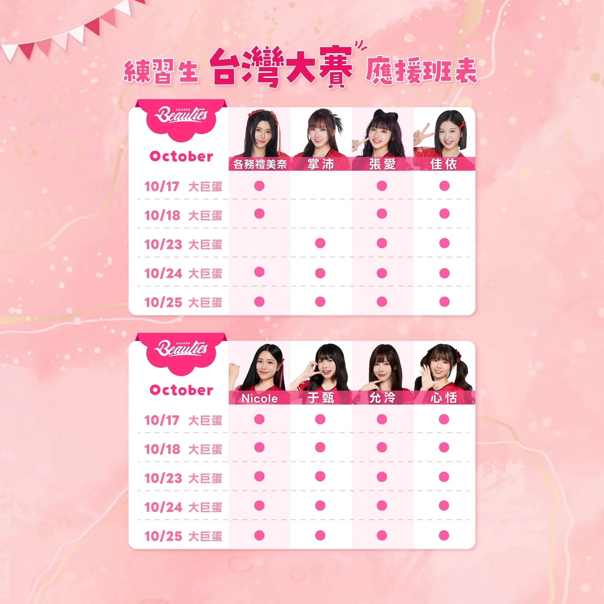 小龍女練習生也會現身球場應援。（圖／翻攝自味全龍小龍女IG）