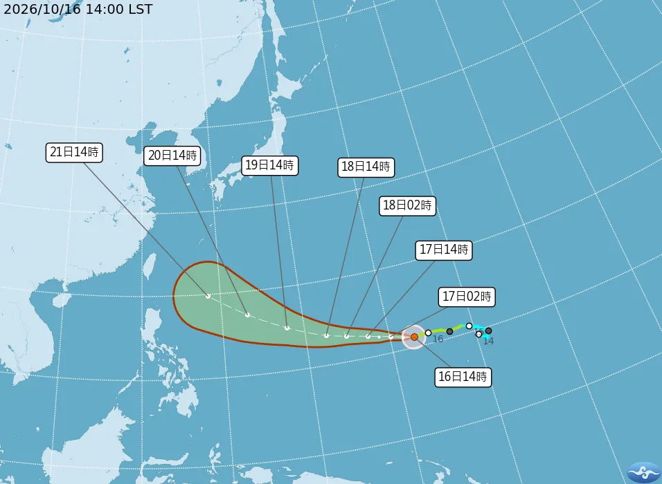 「薔琵」颱風最新路徑。（圖／中央氣象署提供）