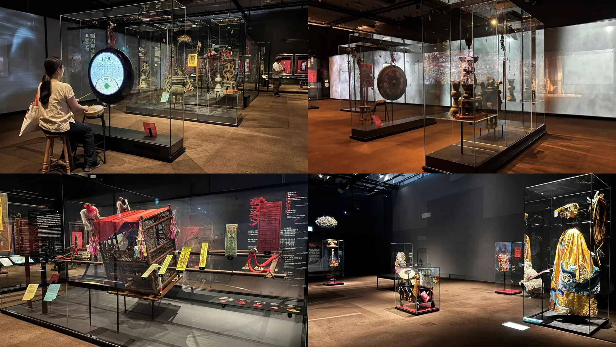 從傳統神轎、鑼鼓、進香器具到華麗的媽祖冠服，「萬相天后」特展透過多元宗教文物，呈現臺灣宮廟祭典、進香遶境與地方社群的緊密連結，讓民眾從器物認識信仰背後的人文故事。(照片/鄧亦涵攝)