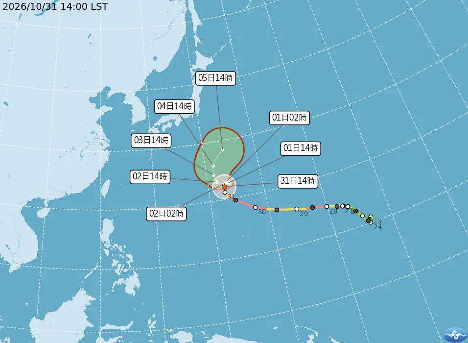 煙花颱風路徑。（圖／氣象署提供）