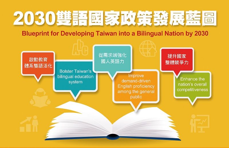 政府要打造台灣成為雙語國家，如夢幻泡影。（行政院官網）