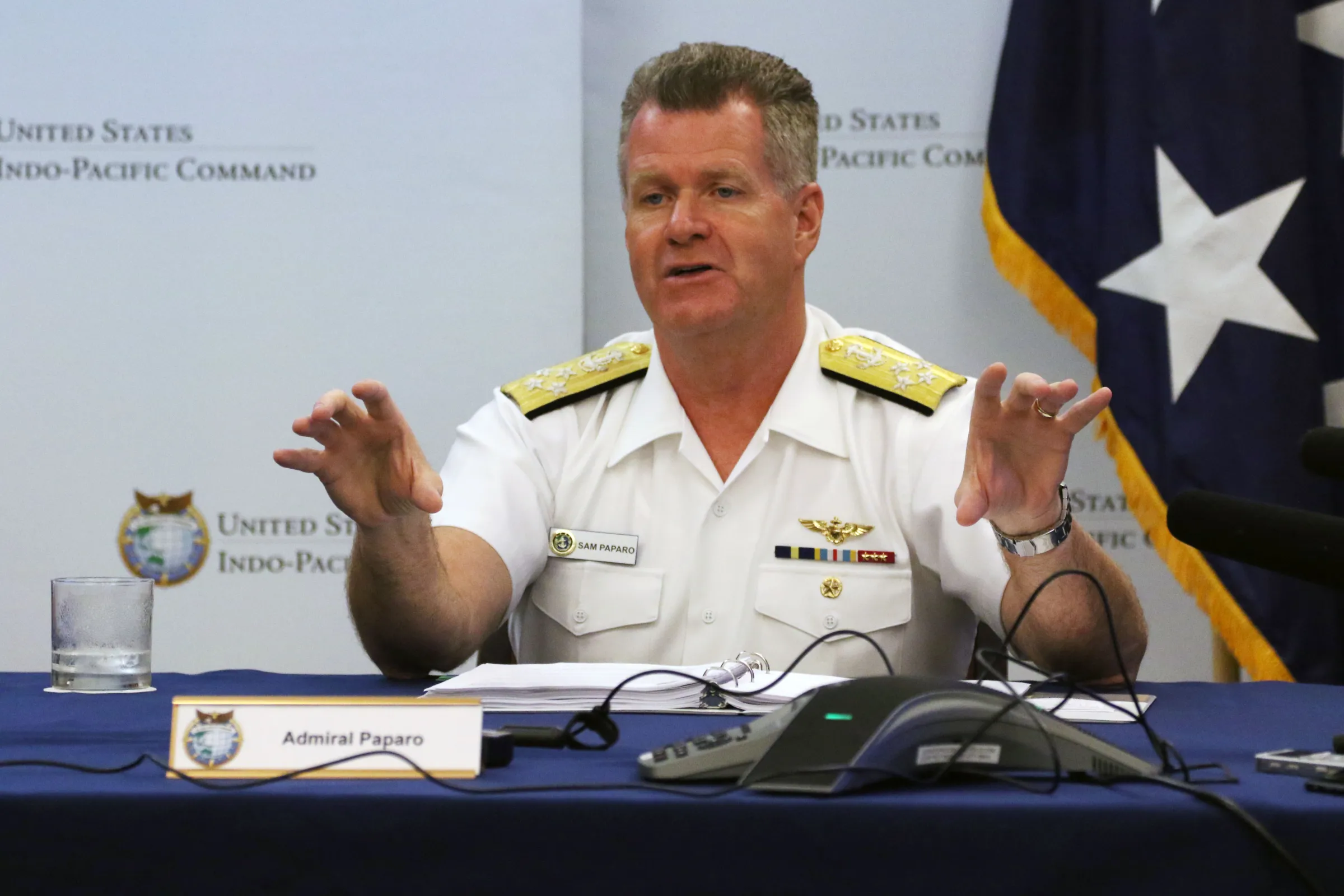 米太平洋艦隊司令官当時のパパロ海軍大将（Samuel Paparo）（AP通信）