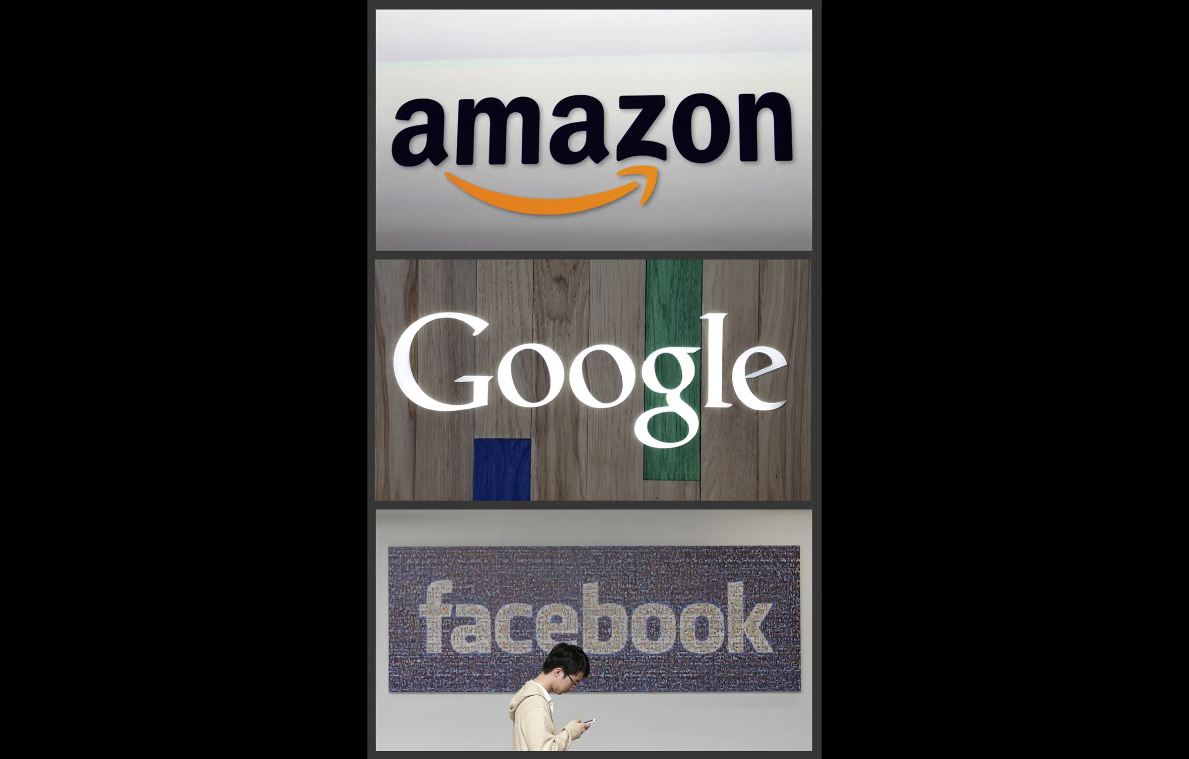 美國司法部宣布將對Google、Facebook與Amazon等數位科技巨頭展開反托拉斯調查。(AP)