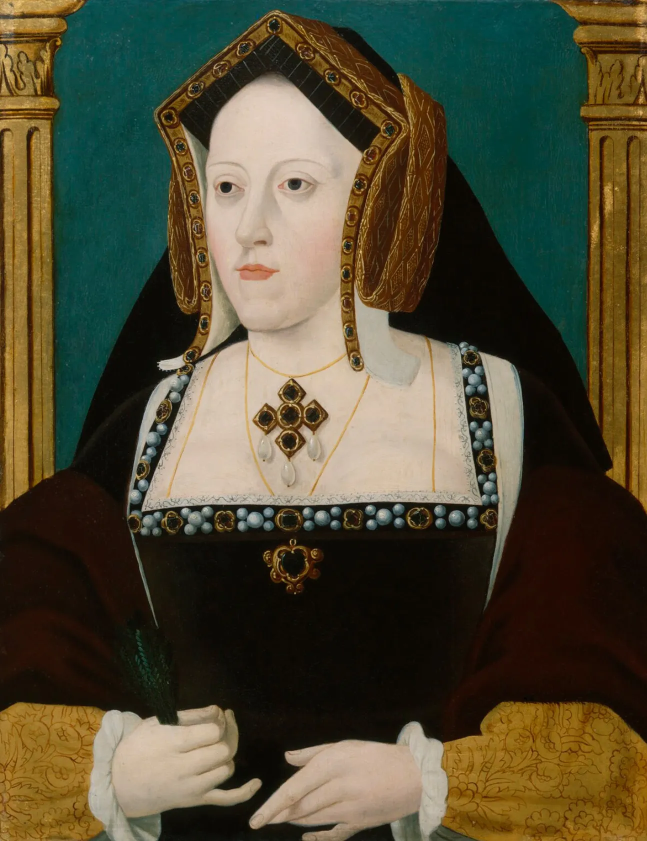 英國國王亨利八世的第一任妻子「亞拉岡的凱薩琳」(Catherine of Aragon),亨利八世為了與她離婚不惜創立英國國教,並與羅馬教廷決裂。(維基百科公有領域)