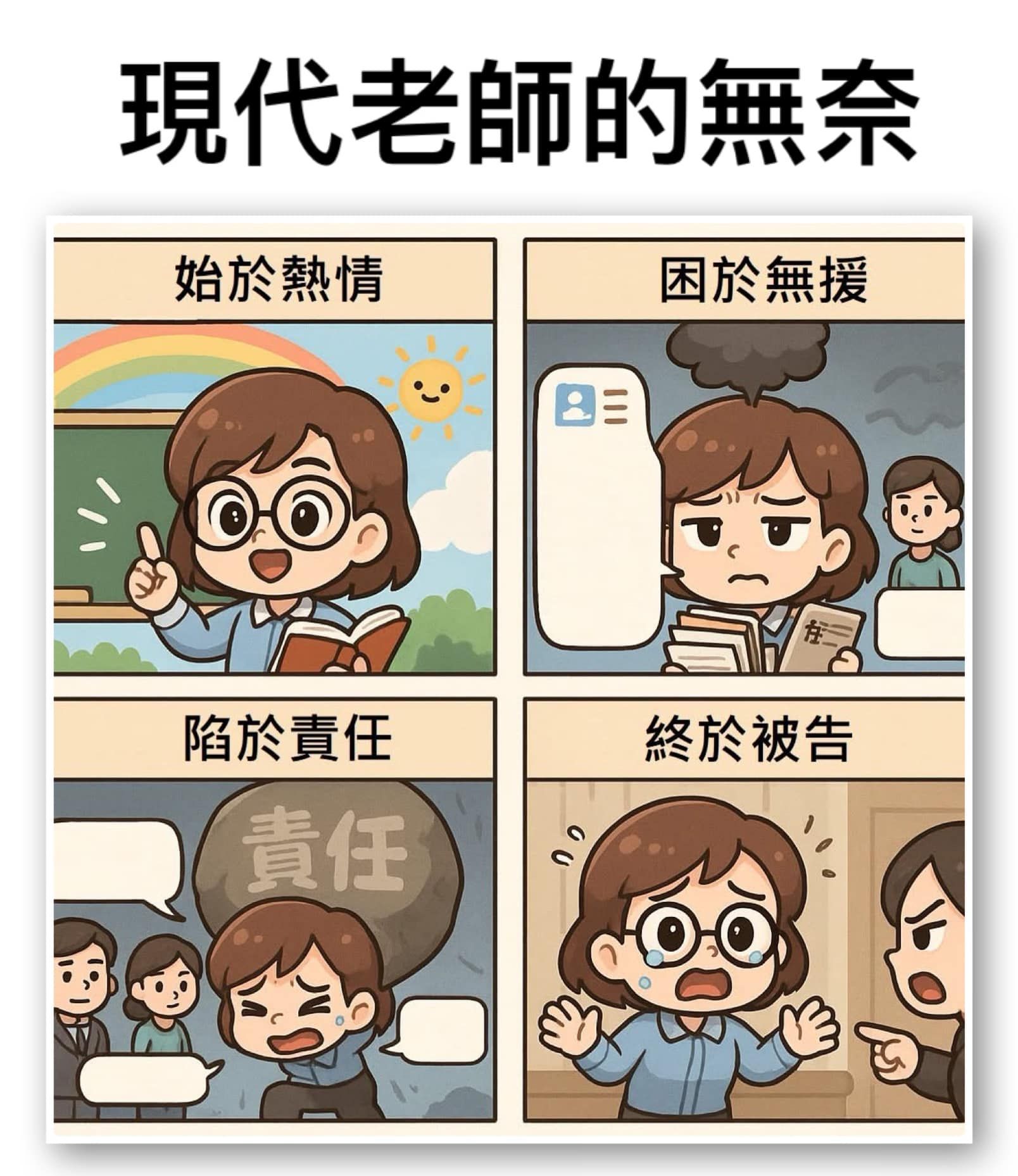 現代老師的無奈。(作者提供)
