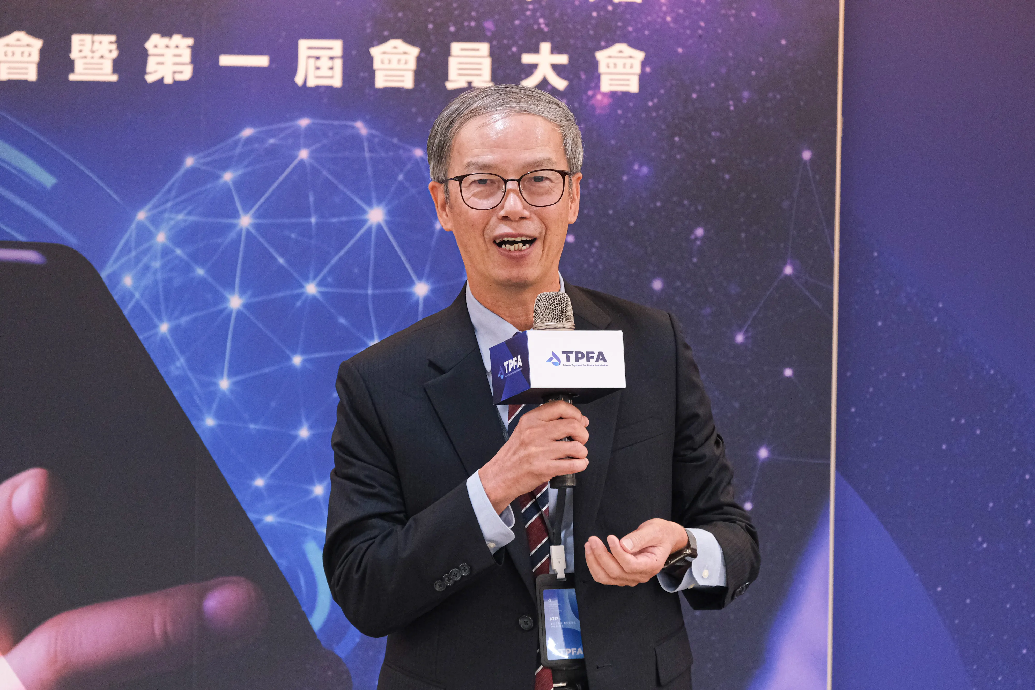 20250804-中華民國第三方支付服務業商業同業公會成立大會4日於IEAT松江會議中心舉辦,圖為數發部產業發展署長林俊秀。(劉偉宏攝)